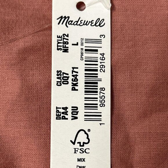 Madewell Puff Sleeve Cotton Mini Dress Large Vintage Quartz Pink - Picture 4 of 4